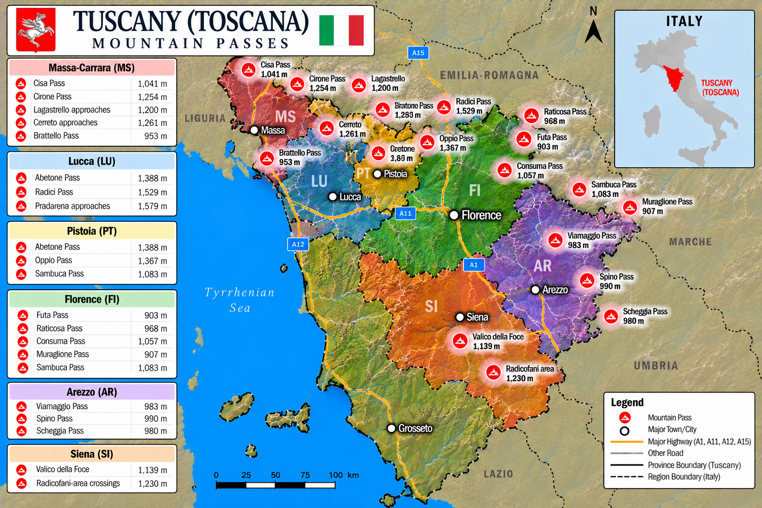 Tuscany (Toscana) Map